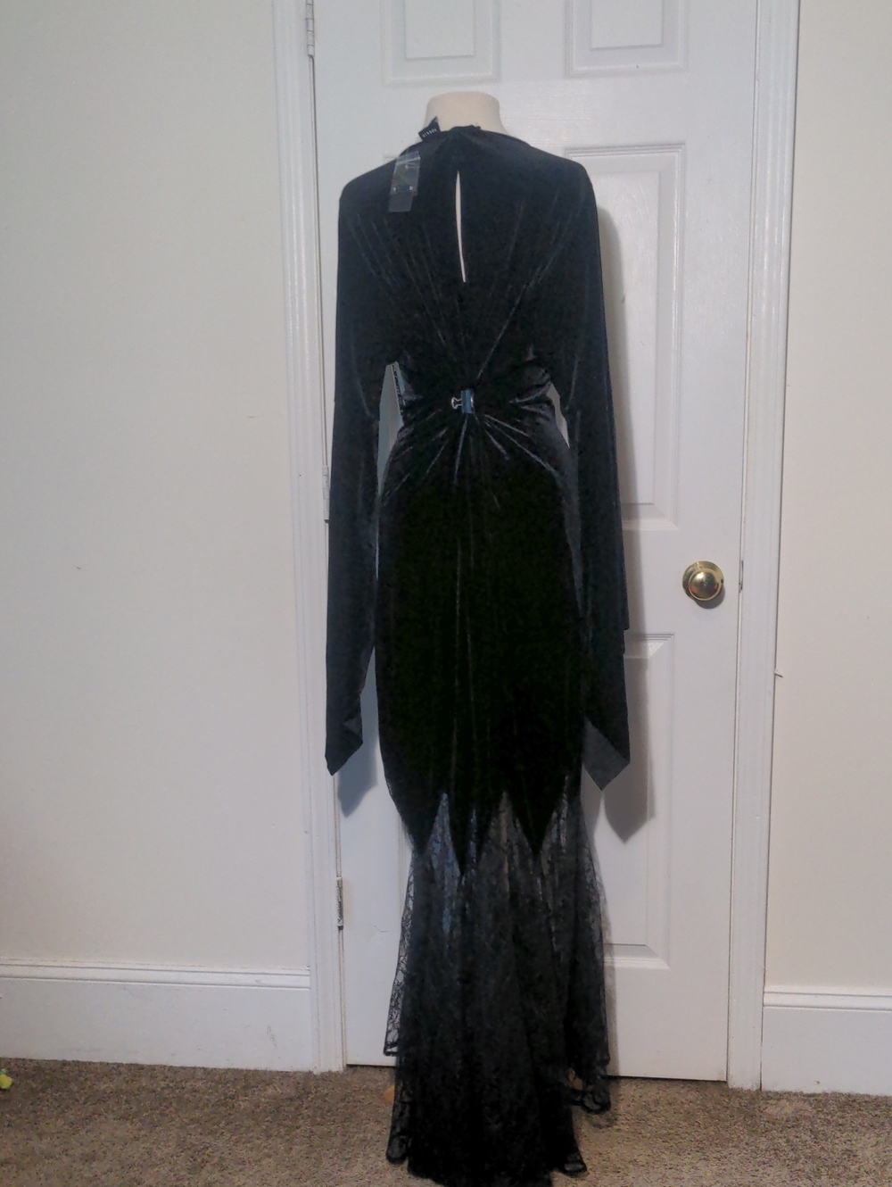 Hocus Pocus! Torrid Sz 2: Black Velvet & Lace Morticia + Elvira + Witch Gown - Picture 9 of 12